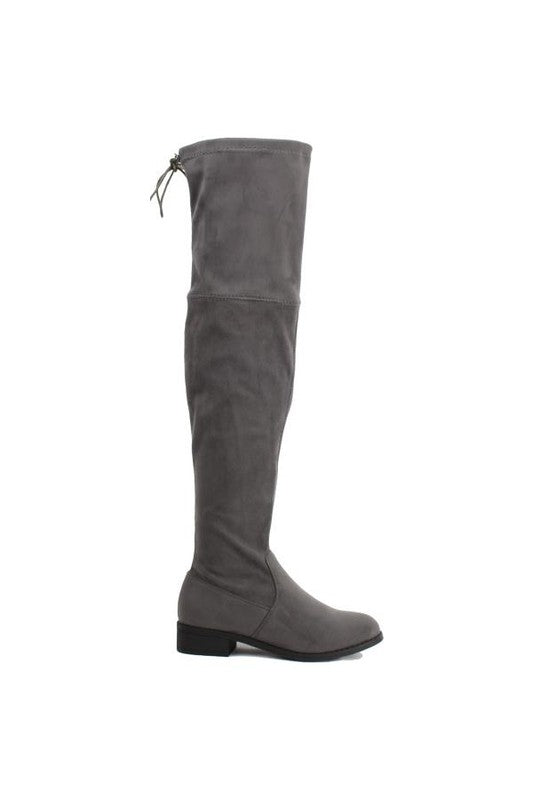 Women's Over the Knee Low Heel Suede Boot