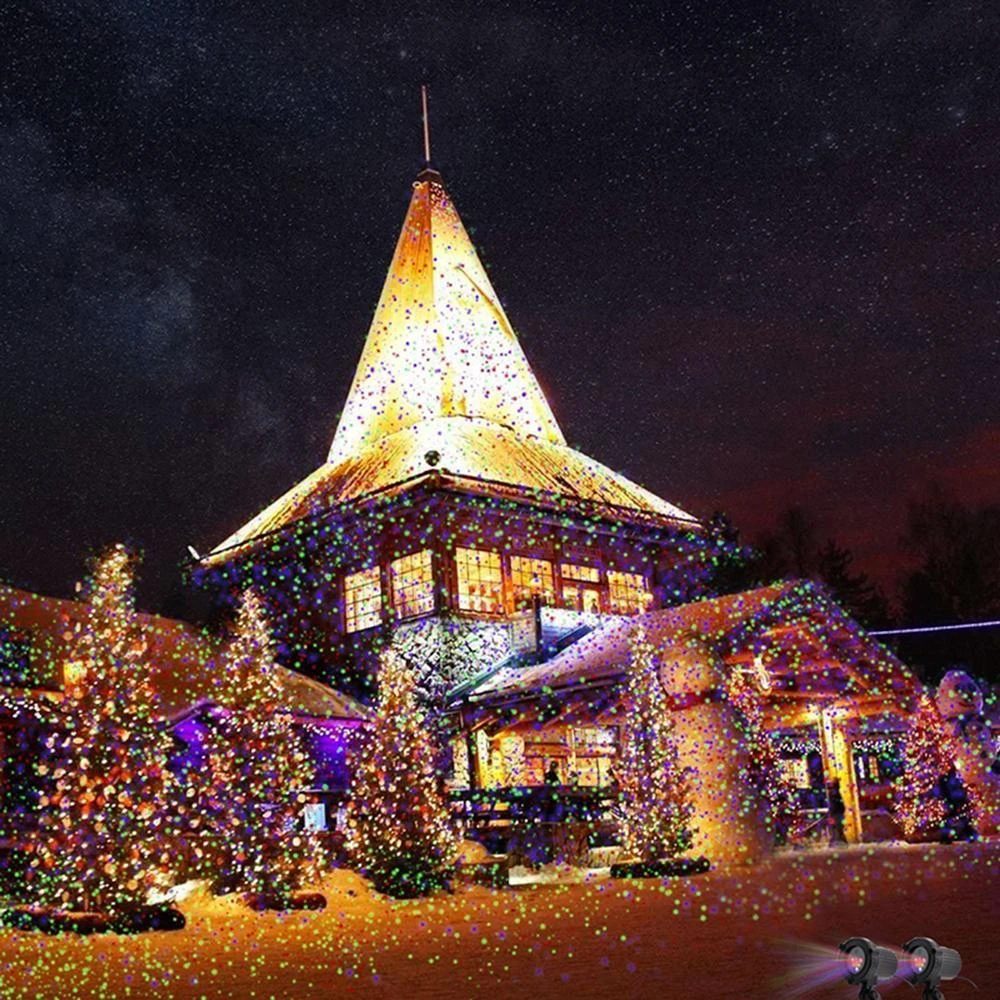2 Piece LED Outdoor Indoor Ground Laser Christmas Light's Display