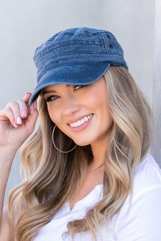 Women's Distressed Cadet Hat Cap