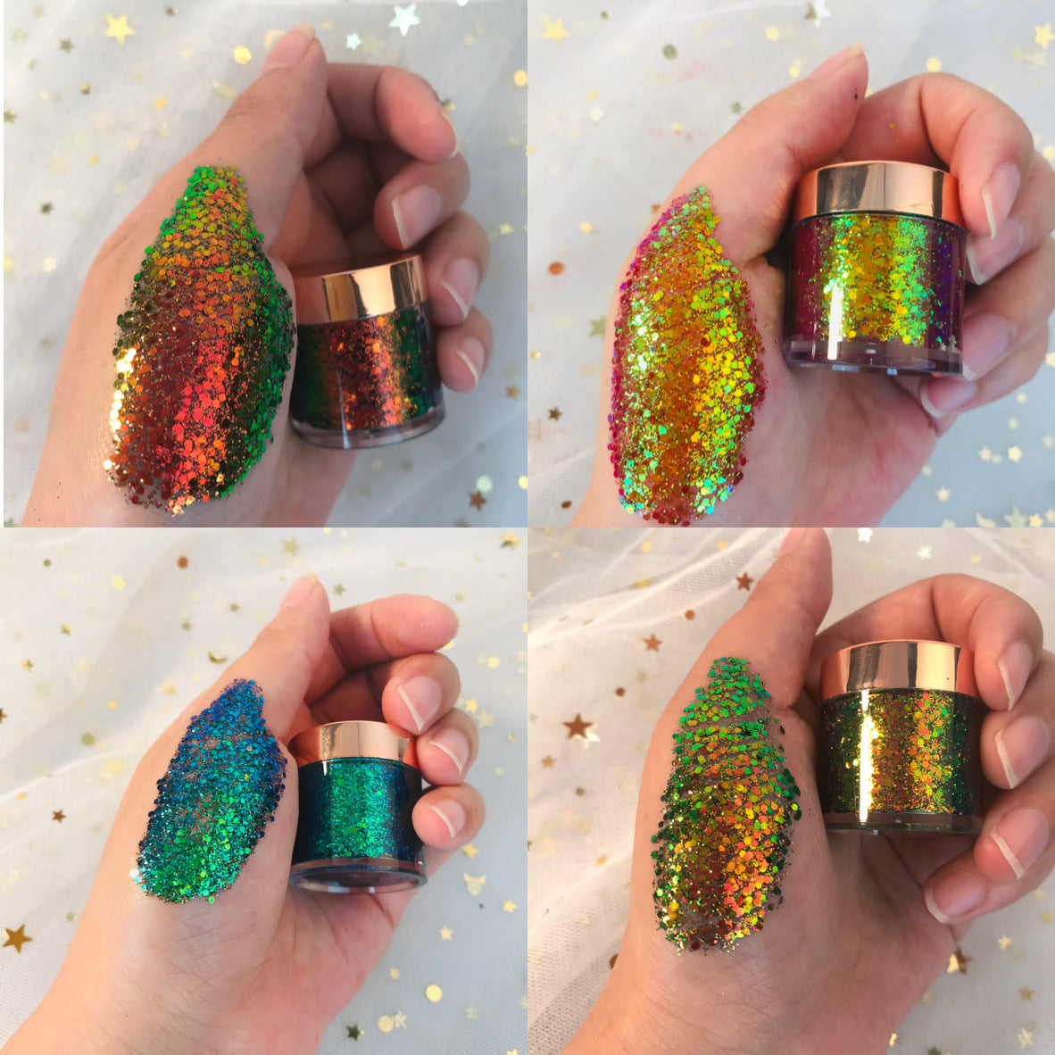 Chameleon 8 Colors Gold Leaf Sequins Gel Eye Shadow