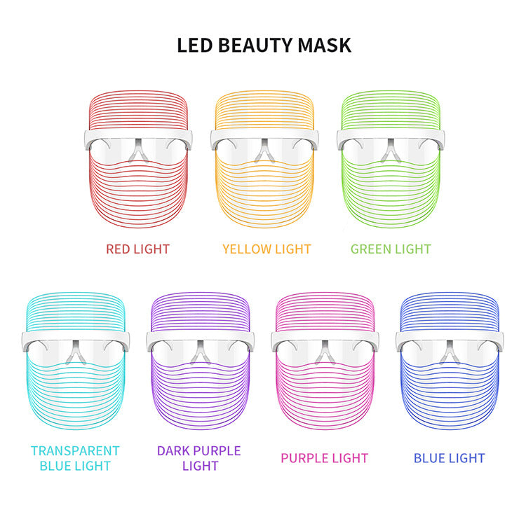 7 Color LED Mask Red Light Therapy Skin Rejuvenation Massager Beauty Home Skin Whitening Anti Aging Spa Device