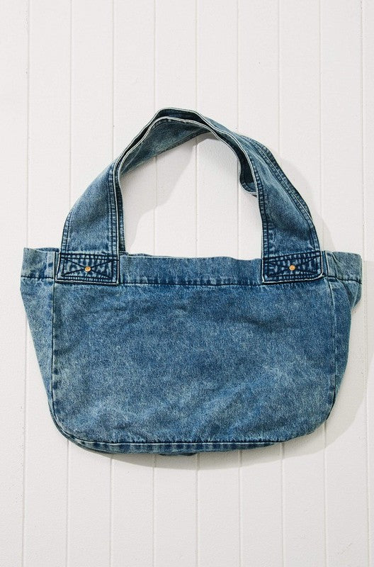 Women's Vintage Washed Denim Tote Bag