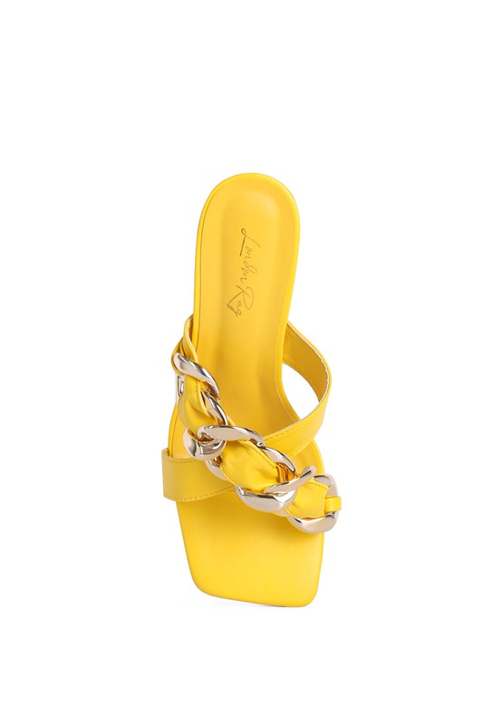 Women's WANDY CLEAR HEEL CHAIN DETAIL SANDALS