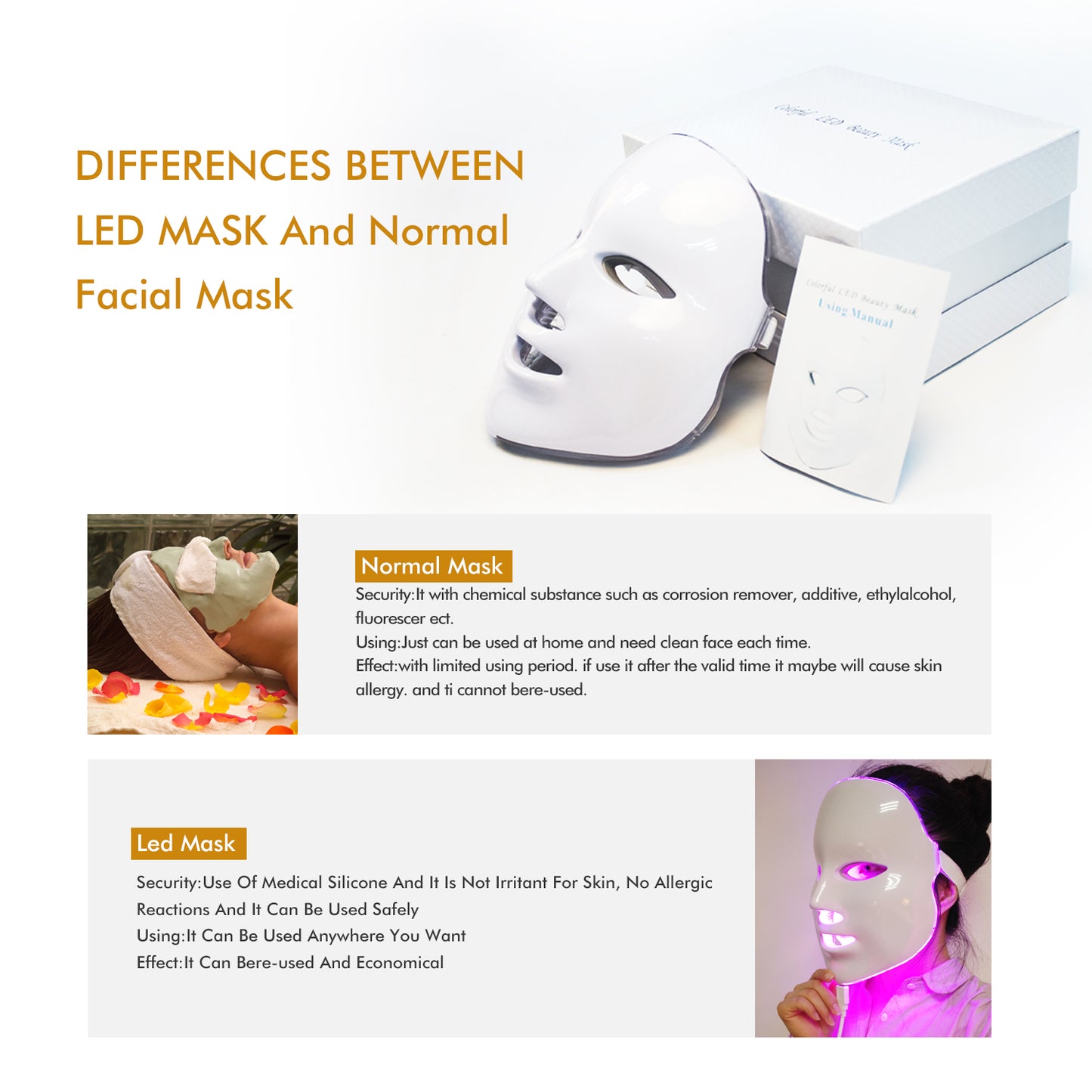 7 Colors LED Light Photon Beauty Mask
