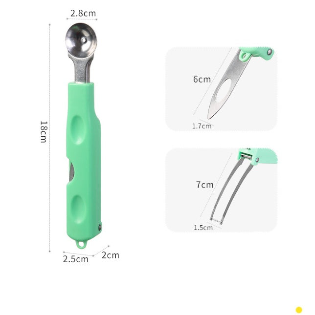 3-in-1 multifunctional hidden Watermelon fruit knife slicer, fruit ball digger