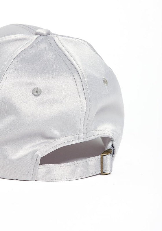 Women's Pink White Black Satin Baseball Cap