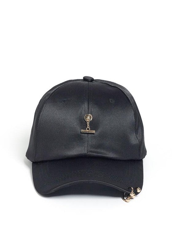 Women's Pink White Black Satin Baseball Cap