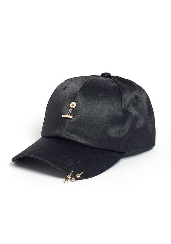 Women's Pink White Black Satin Baseball Cap
