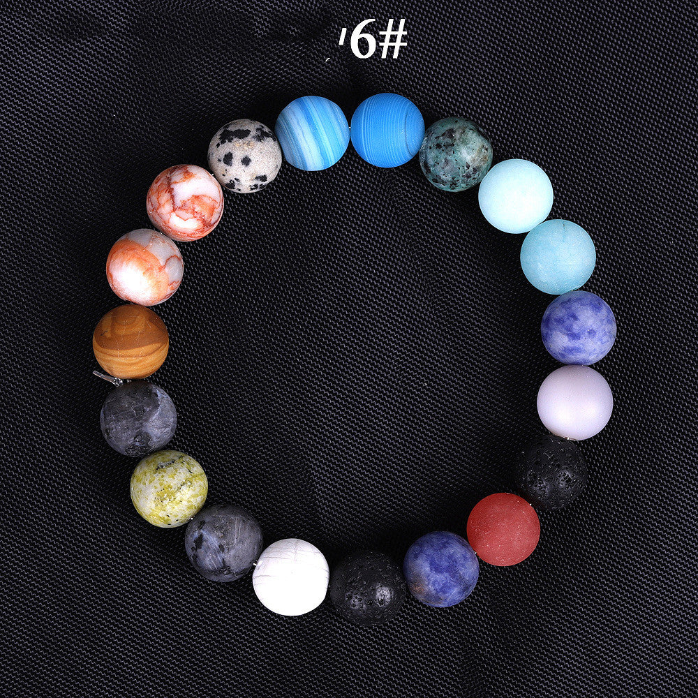 Handmade Solar System Eight Natural Stone Planet Universe Solar Chakra Bracelet