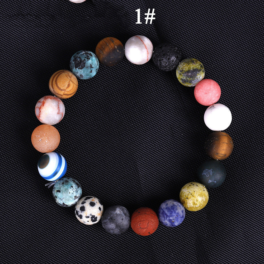 Handmade Solar System Eight Natural Stone Planet Universe Solar Chakra Bracelet