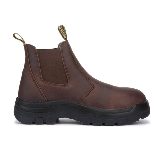 Men's Rockrooster Lumen Brown 6 inch Pull-on Leather Work Boots AK224