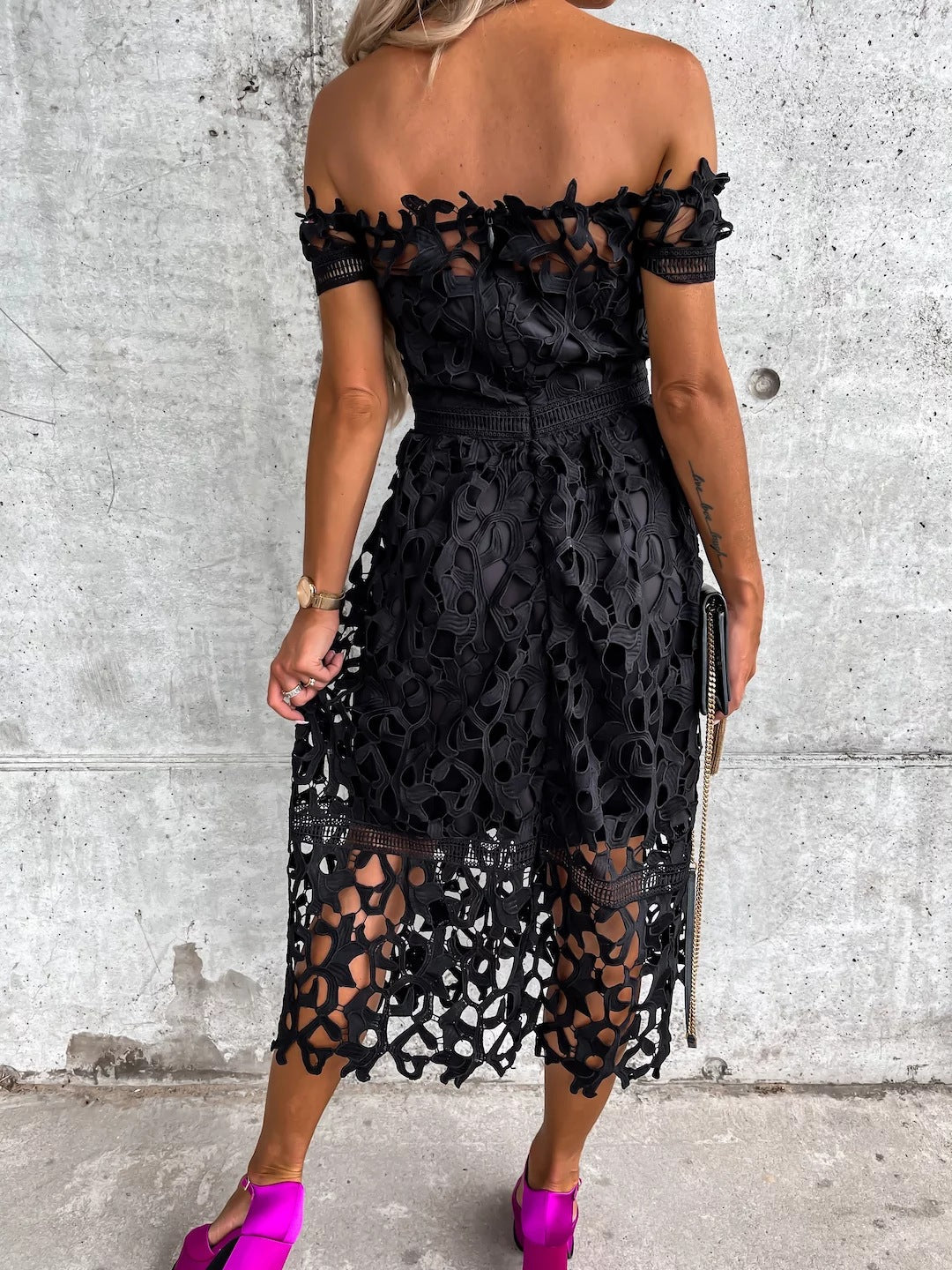 Women's Sexy Off-Shoulder Lace Loose Fit Dress