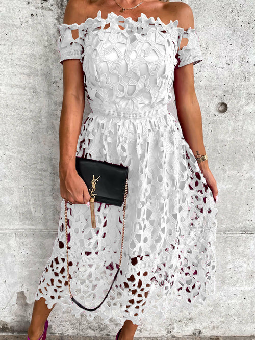 Women's Sexy Off-Shoulder Lace Loose Fit Dress