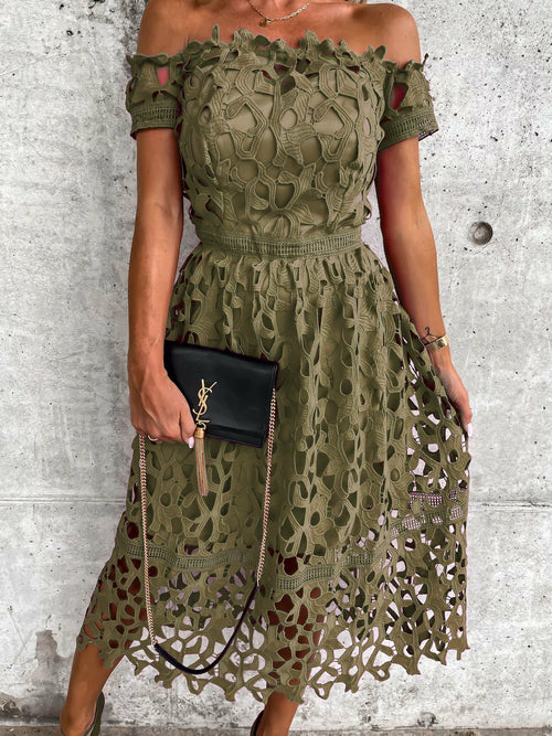 Women's Sexy Off-Shoulder Lace Loose Fit Dress
