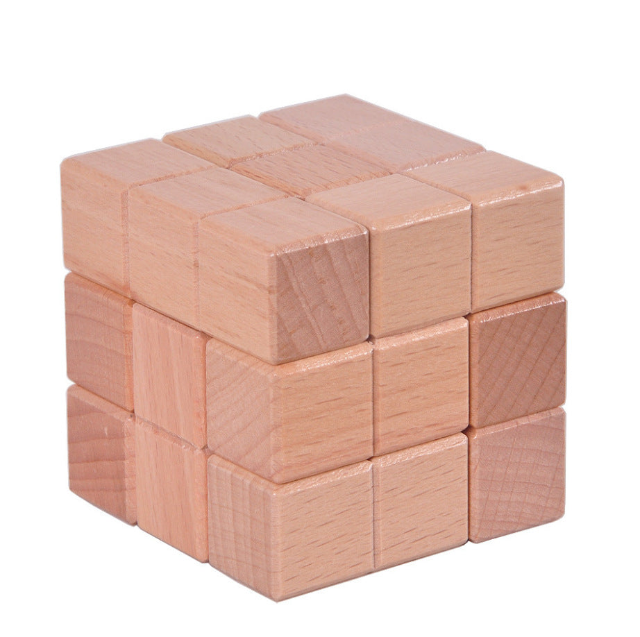 Desk Novelty Wooden Soma Cube Puzzle IQ Mind Box Brain Teaser Game for Adults Kids