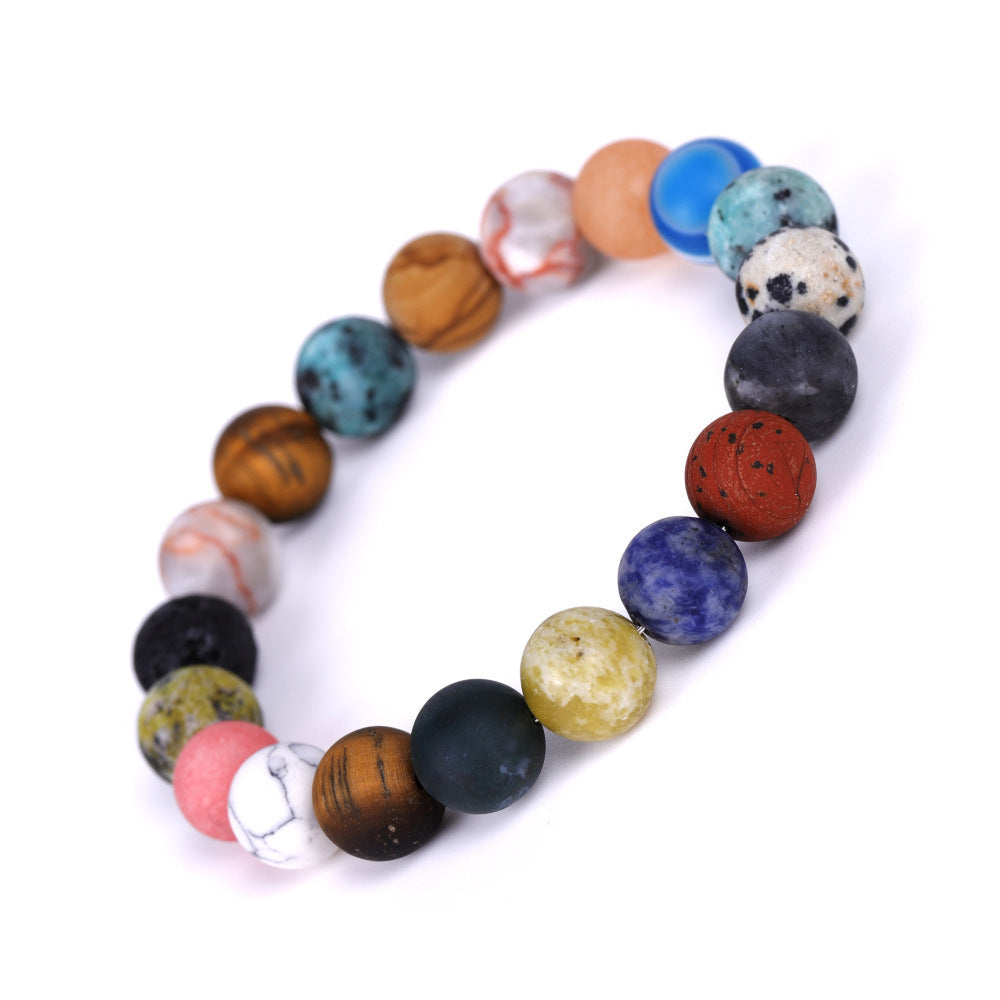 Handmade Solar System Eight Natural Stone Planet Universe Solar Chakra Bracelet