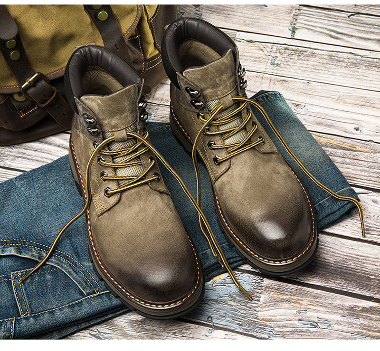 Men's Leather High Top British Boots