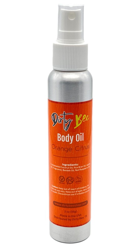 Dirty Bee Organic Rice Bran, Raspberry Seed, Jojobo & Coconut Body Oil Locks in Moisture & Promotes Collagen