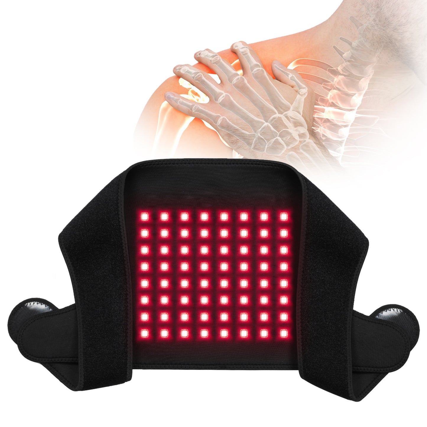 LED Neoprene Velvet Infrared Light Pain Relief Timing Back Shoulder Regenerator