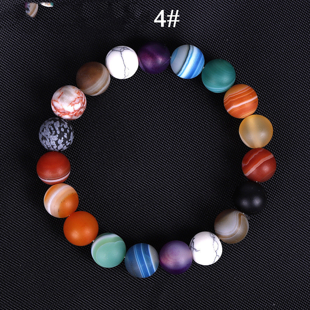 Handmade Solar System Eight Natural Stone Planet Universe Solar Chakra Bracelet