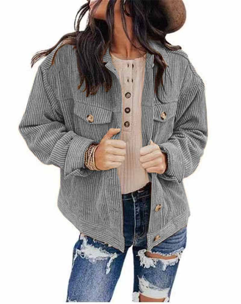 Women's Solid Color Loose Ding Heart Velvet Jacket