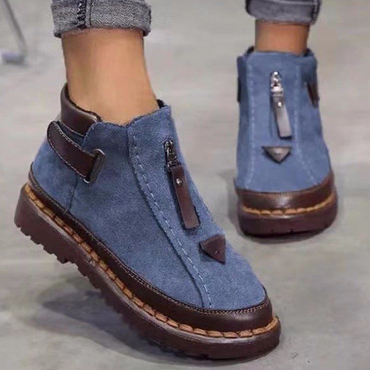Women's Thick Sole Microfiber Ankle Shoes Boots