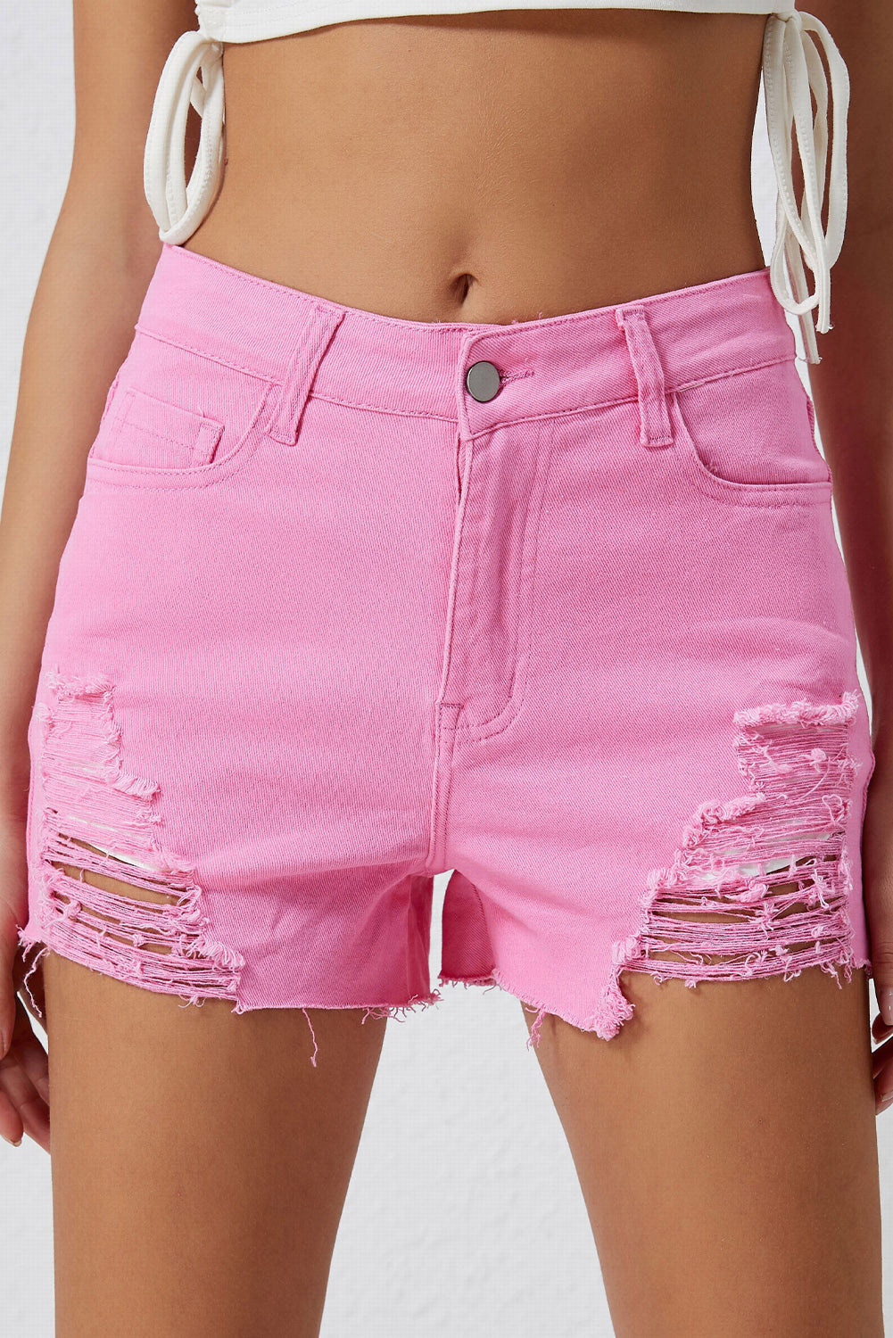 Women's Distressed Denim Jean Shorts