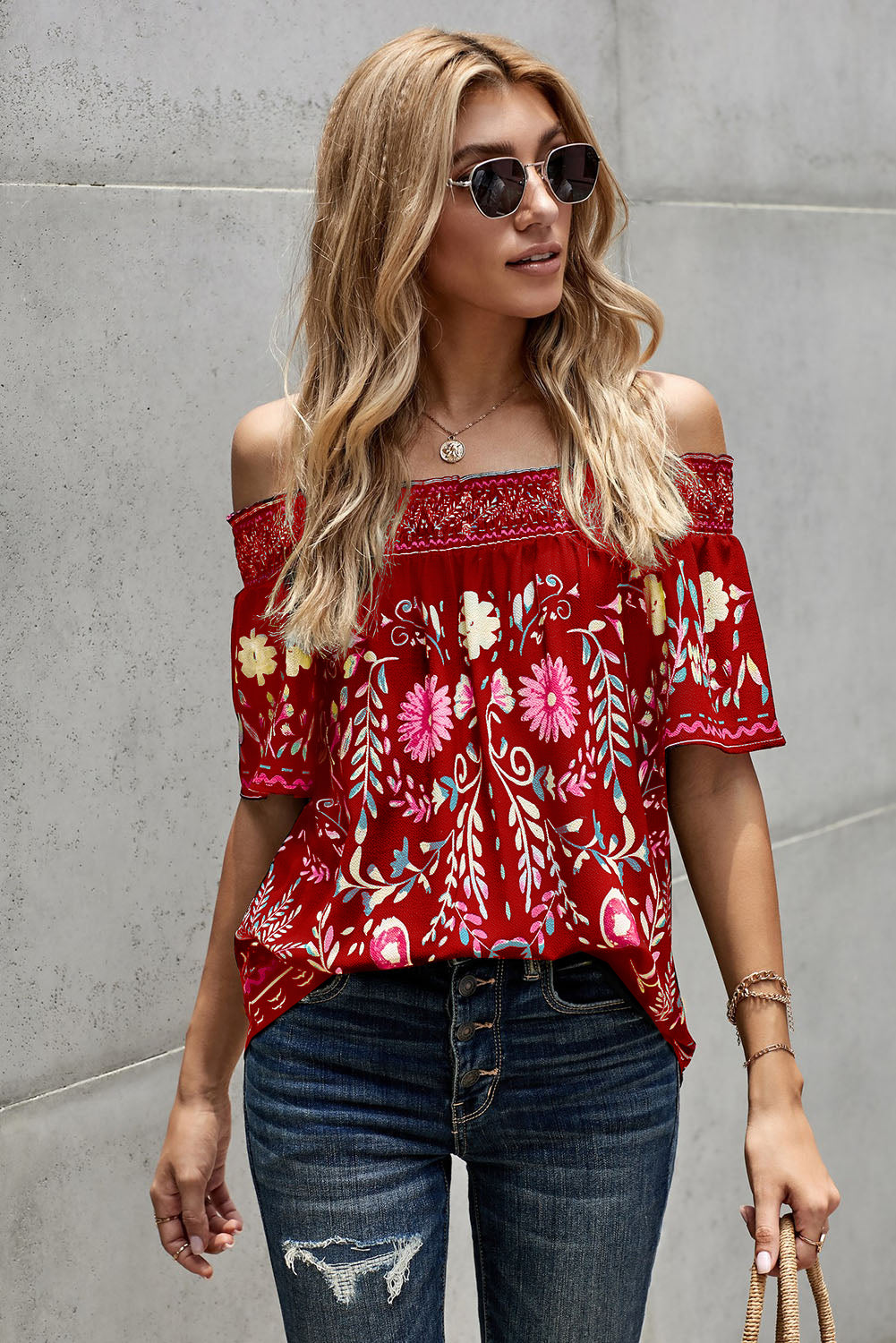 Women's Floral Off-Shoulder Blouse (M Sold Out)