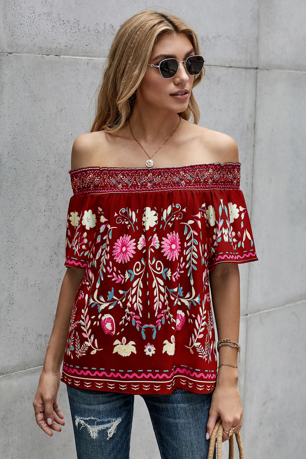 Women's Floral Off-Shoulder Blouse (M Sold Out)