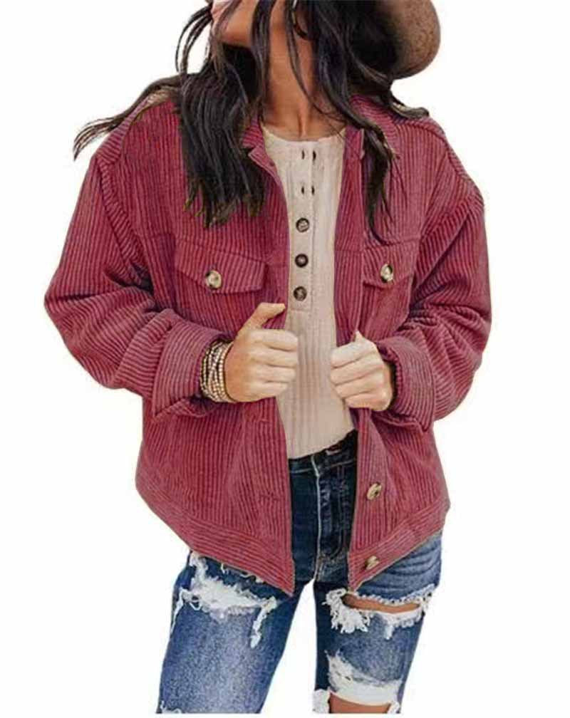Women's Solid Color Loose Ding Heart Velvet Jacket