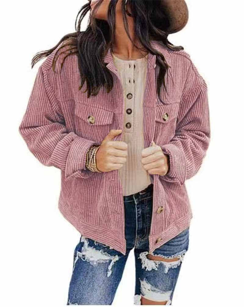 Women's Solid Color Loose Ding Heart Velvet Jacket