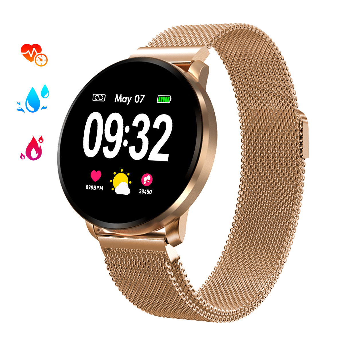 Unisex bluetooth Touch Screen Heart Rate Sleep Monitor Female Health Tracker IP67 Waterproof Women Smart Watch Wristwatch