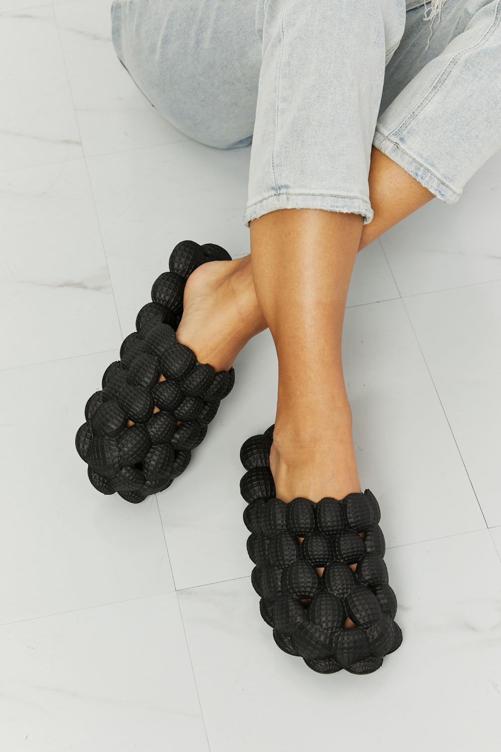 Women's NOOK JOI Laid Back Bubble Slides in Black