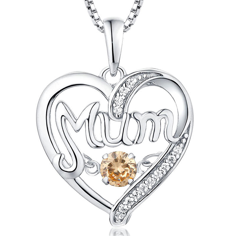Women's S925 Silver Pulsatile Heart Mother's Day Gift Birthstones Smart Pendant