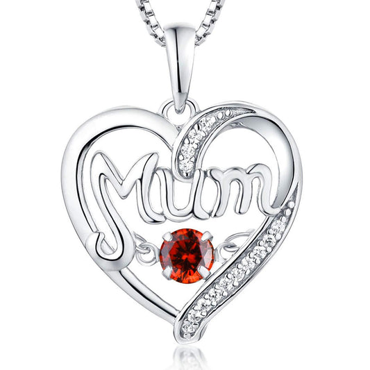 Women's S925 Silver Pulsatile Heart Mother's Day Gift Birthstones Smart Pendant