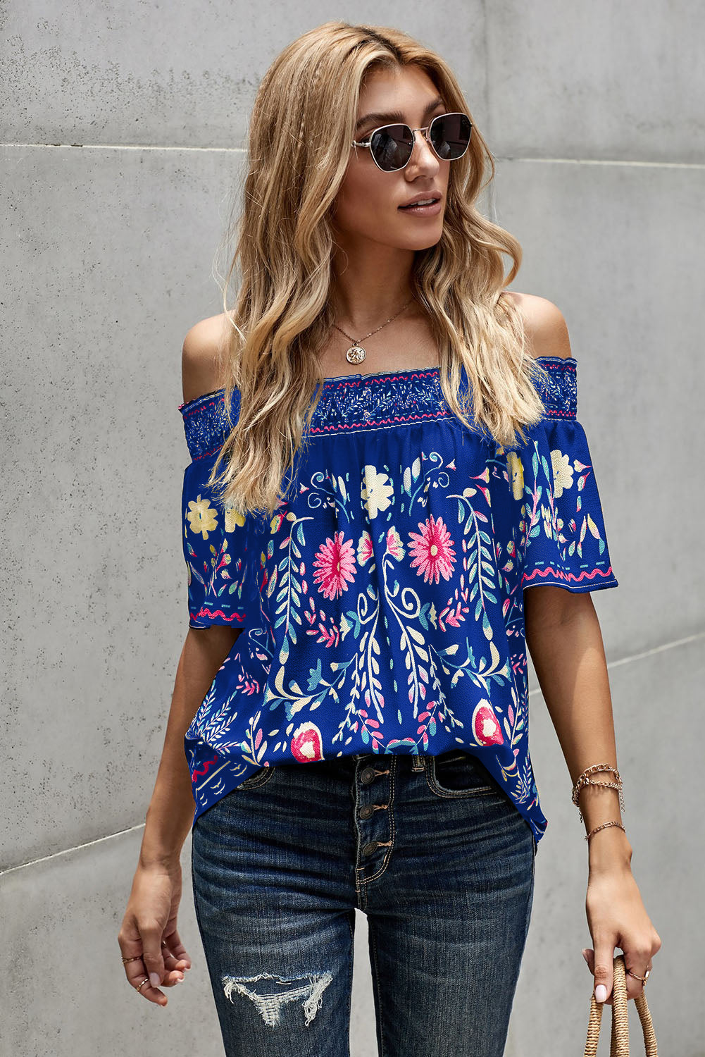 Women's Floral Off-Shoulder Blouse (M Sold Out)