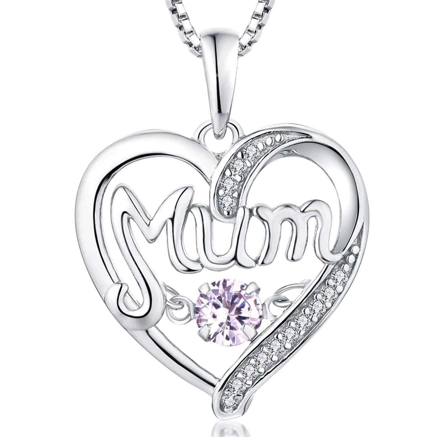 Women's S925 Silver Pulsatile Heart Mother's Day Gift Birthstones Smart Pendant