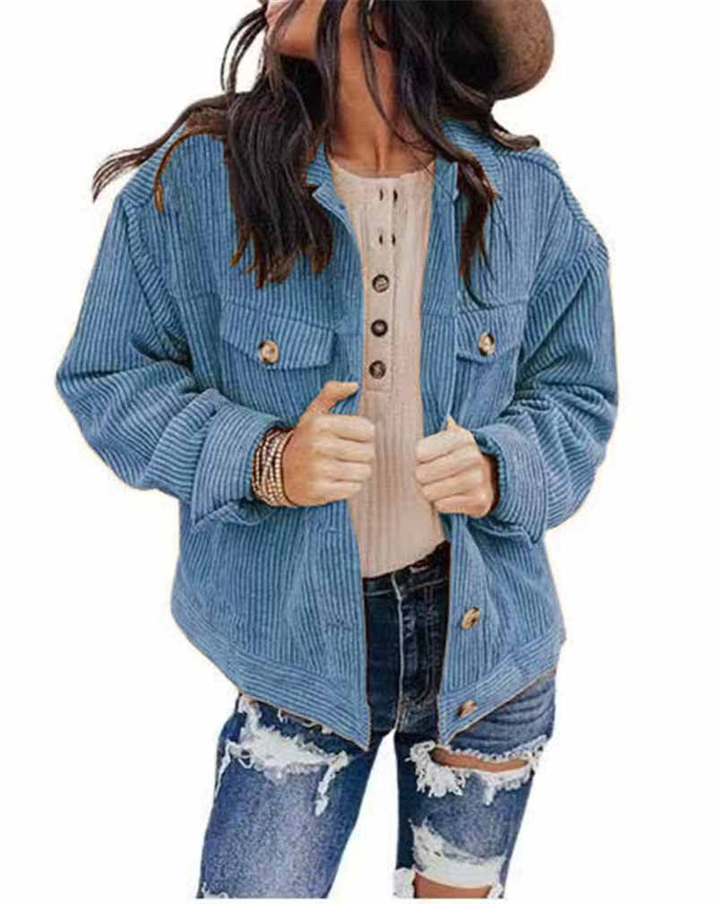 Women's Solid Color Loose Ding Heart Velvet Jacket