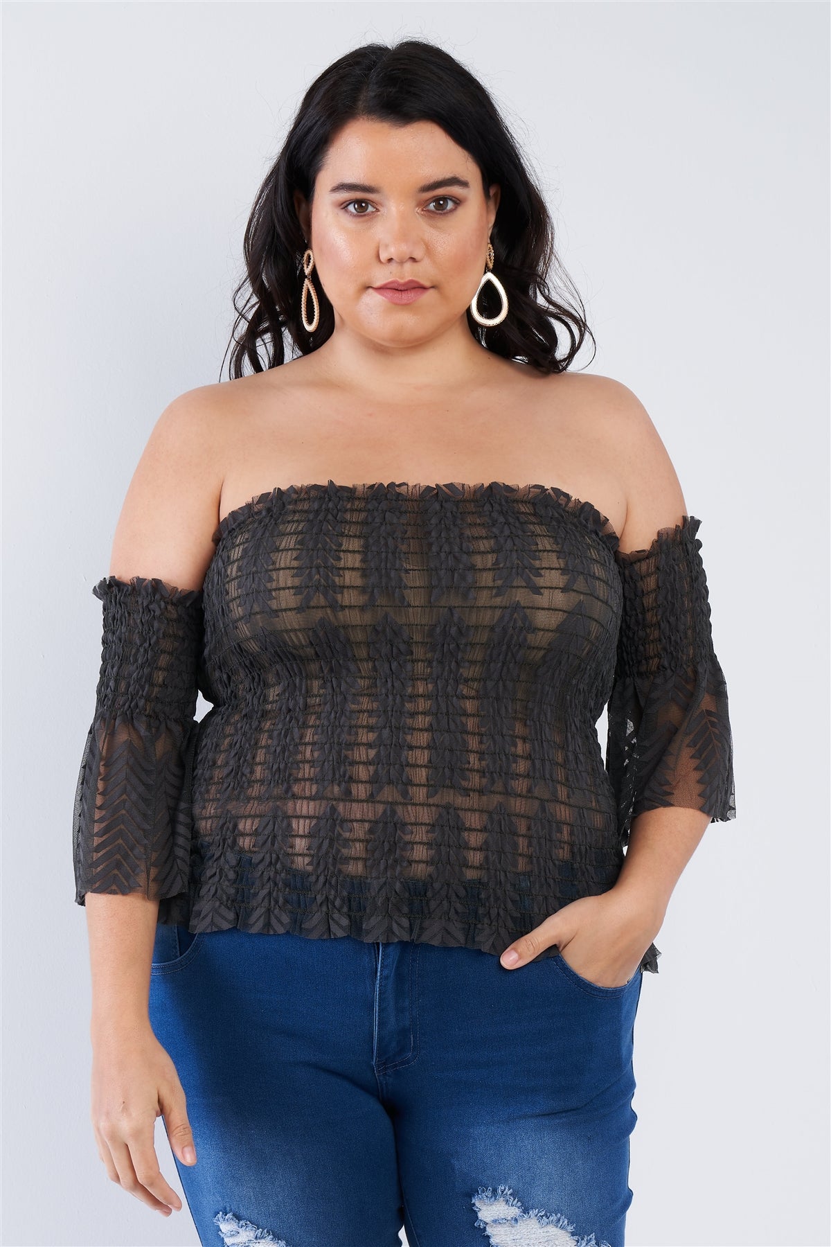 Women's Off The Shoulder Plus Size Top (2X & 3X Only)