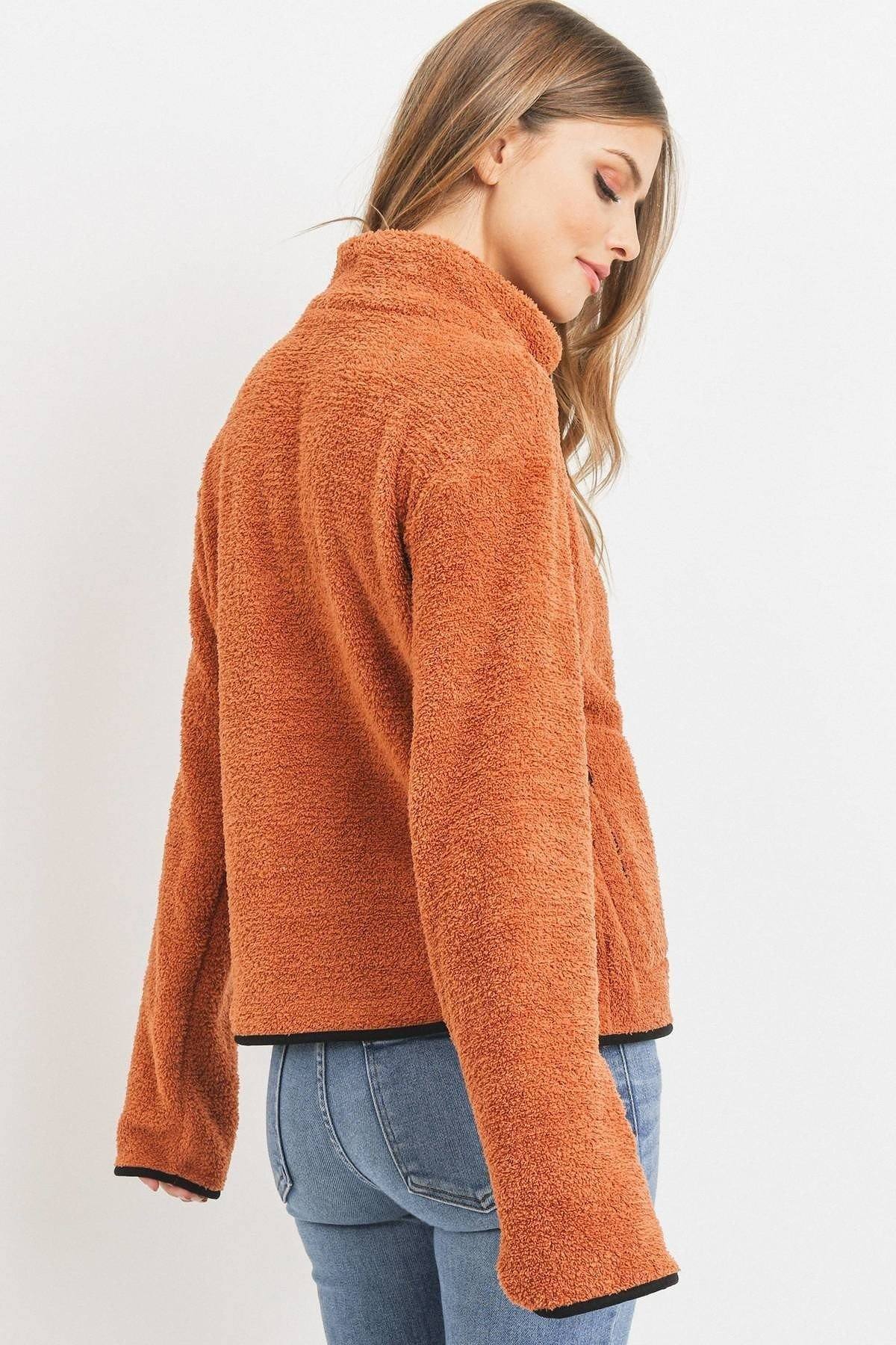 Women's Long Sleeve Half Zipper Pullover Loopie Terry
