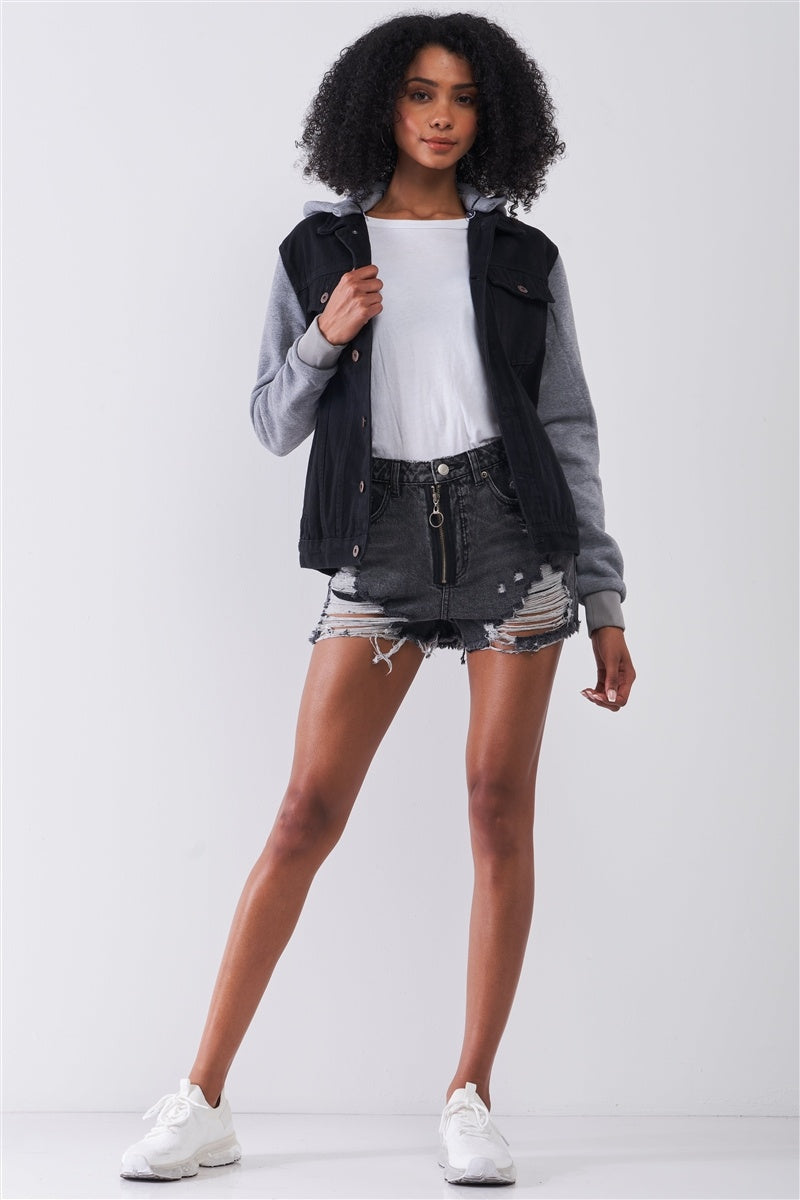 Women's Ripped High-waist Raw Hem Distressed Mini Shorts