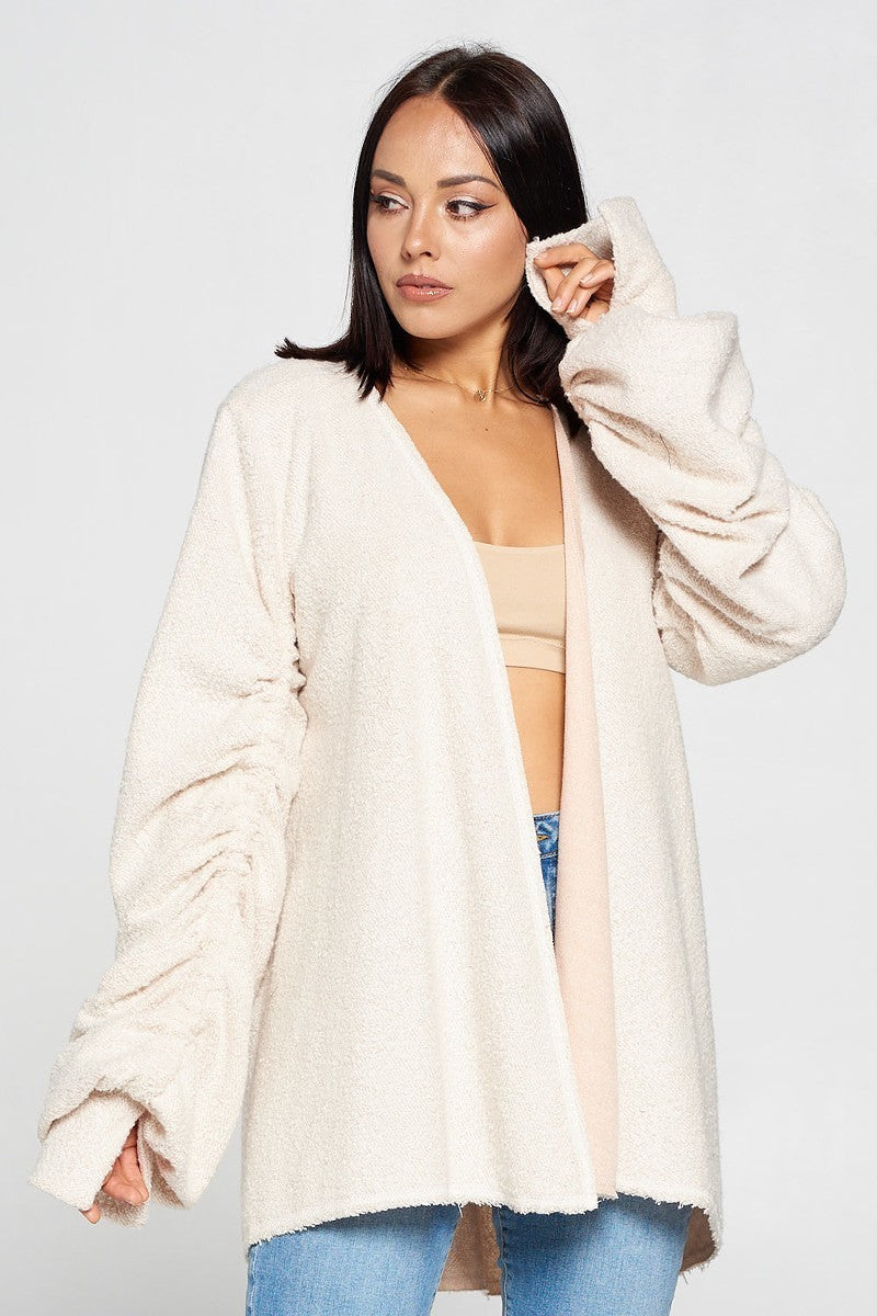 Women's Cute Fuzzy Open Front Cardigan