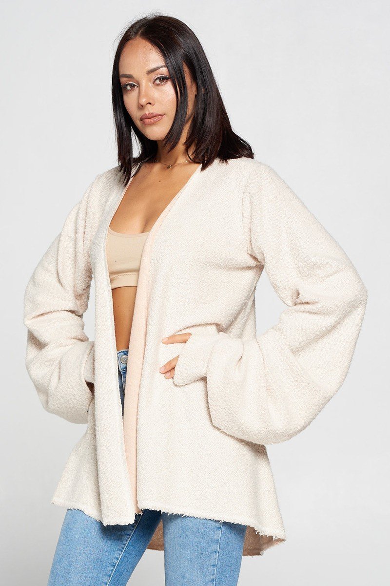 Women's Cute Fuzzy Open Front Cardigan