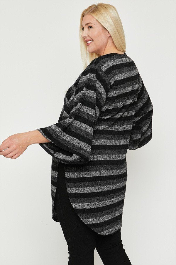Women's Multi-color Striped Cardigan