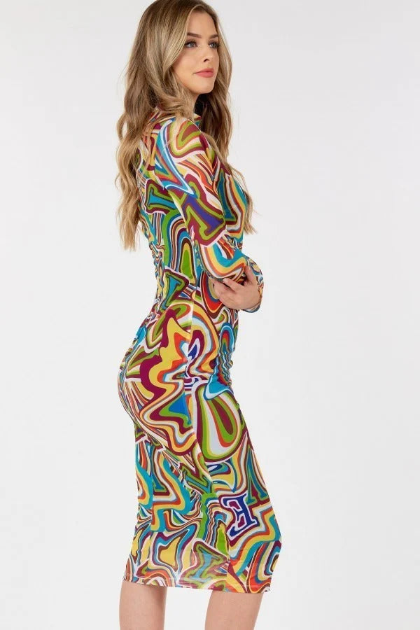 Women's Long Sleeve Bodycon With Letter Print