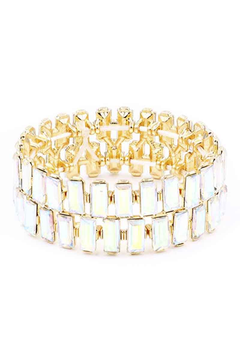 Women's Rectangle Rhinestone Stretch Bracelet