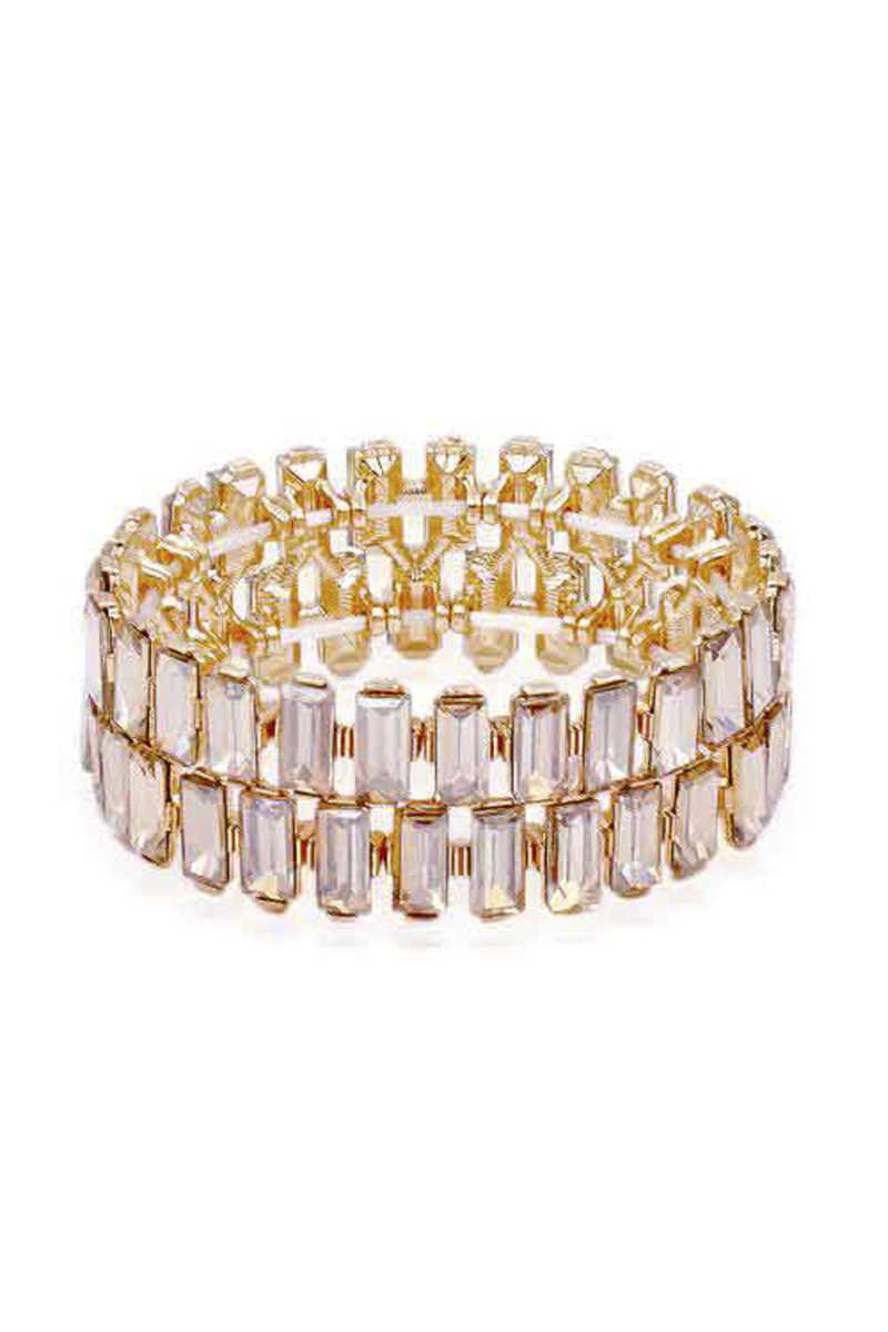 Women's Rectangle Rhinestone Stretch Bracelet