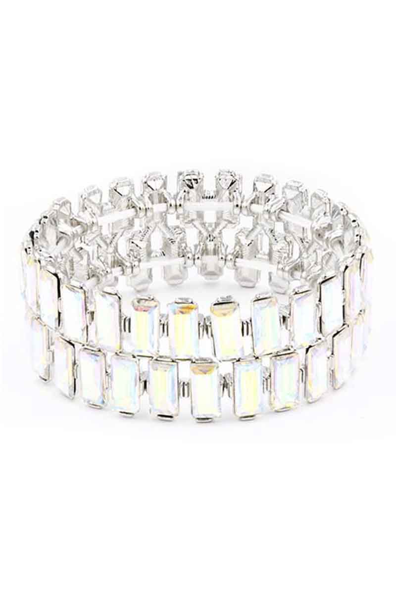 Women's Rectangle Rhinestone Stretch Bracelet