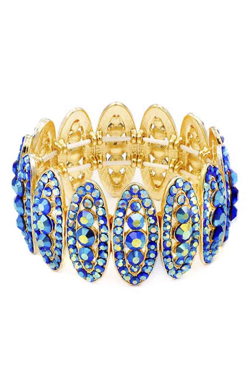 Women's Rhinestone Oval Stretch Bracelet