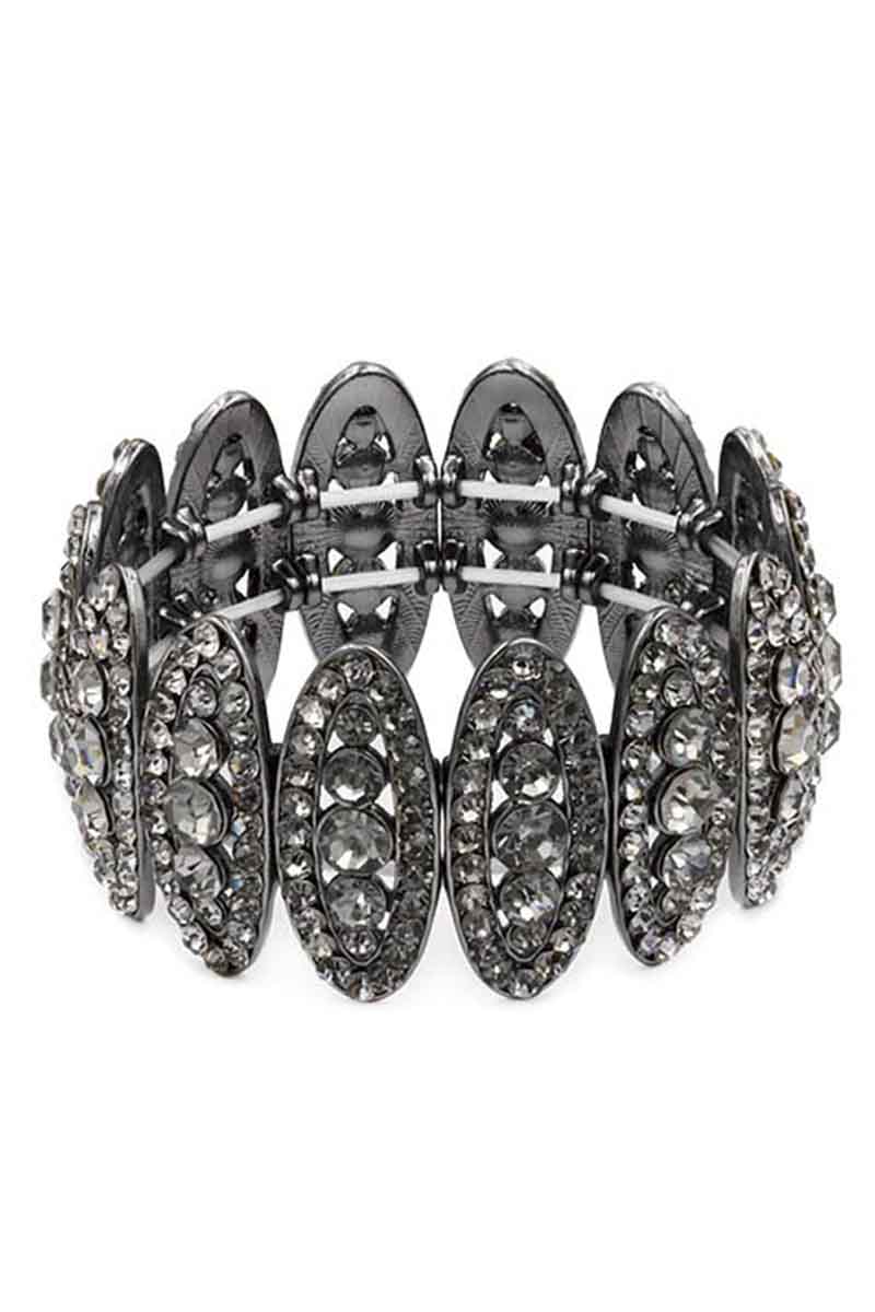 Women's Rhinestone Oval Stretch Bracelet